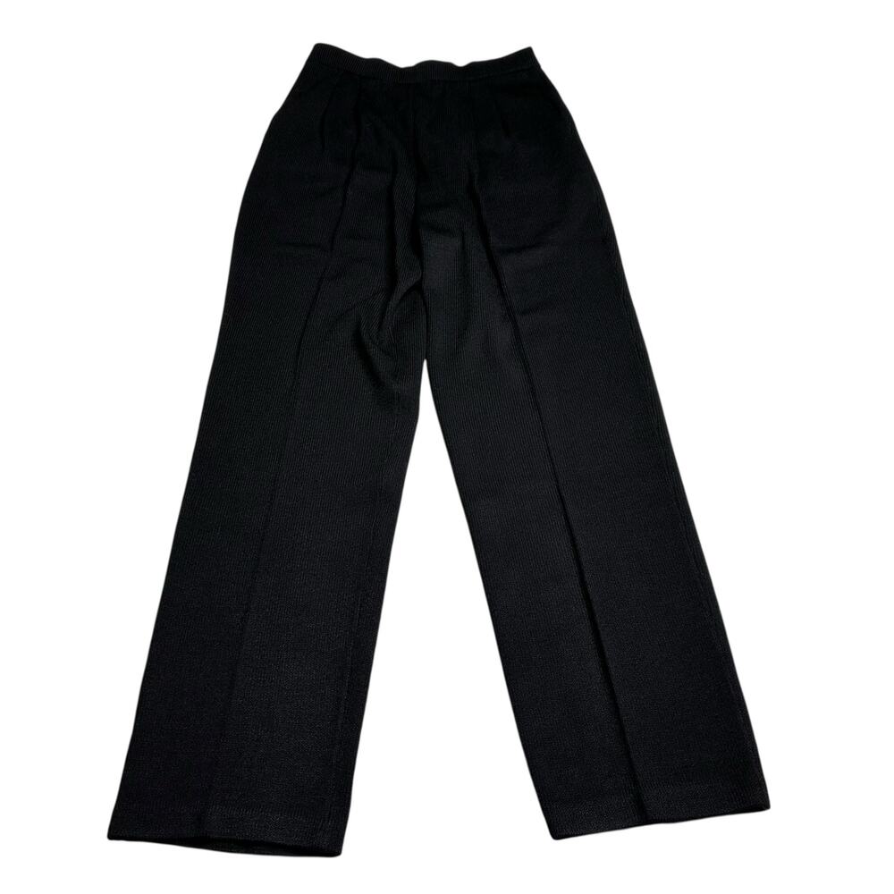 ST JOHN Basics Black Pleated‎ Santana Knit Pull On Pants Women's Size 4 Vintage